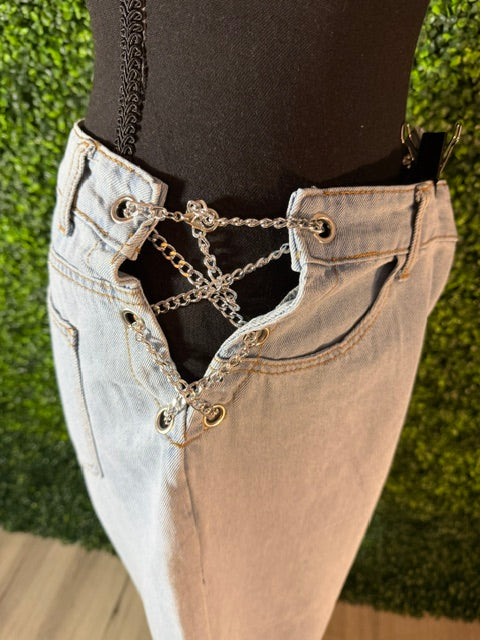 SHEIN Side Chain Jeans